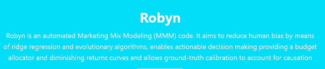 Automated Marketing Mix Modeling using Robyn!